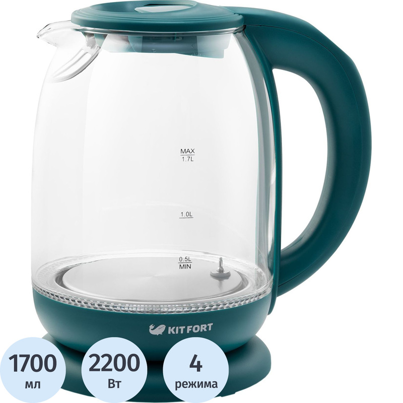 Изображение товара Чайник электрический Kitfort 640-4-КT зелёный