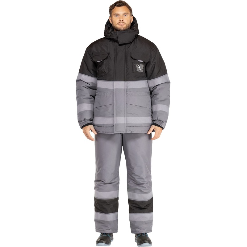 Изображение товара Костюм рабочий зимний мужской з50-КПК серый/черный для холода