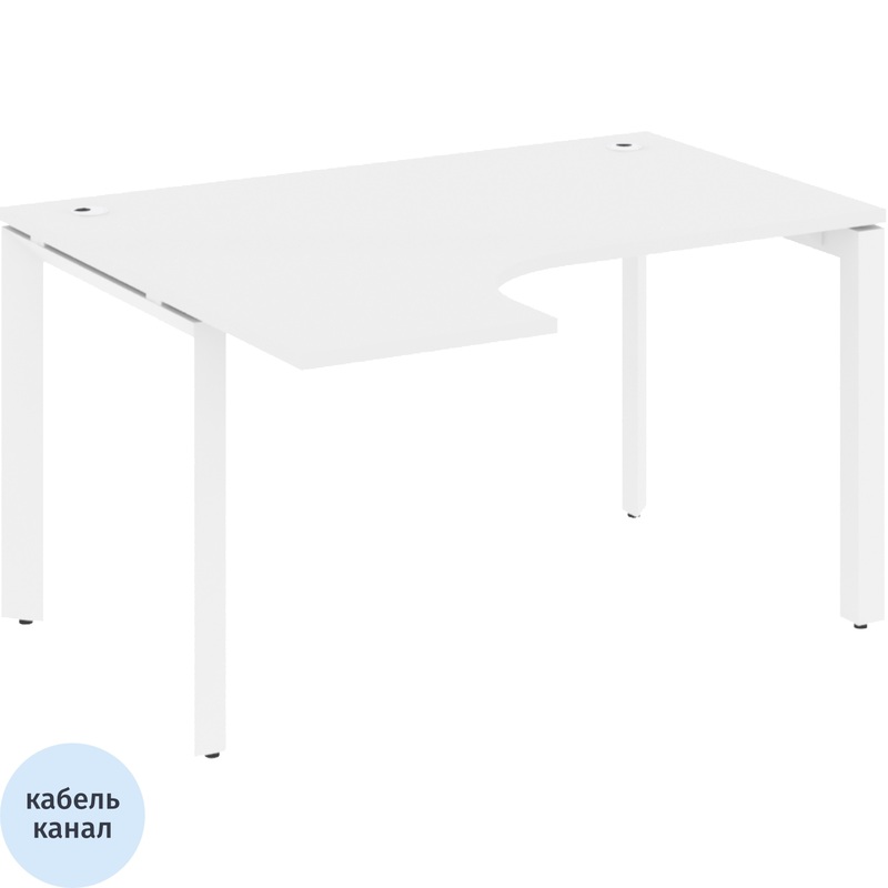 Изображение товара Эргономичный левый стол ONIX-П O.MP-SA-3L белый бриллиант 1380x1180x750 мм