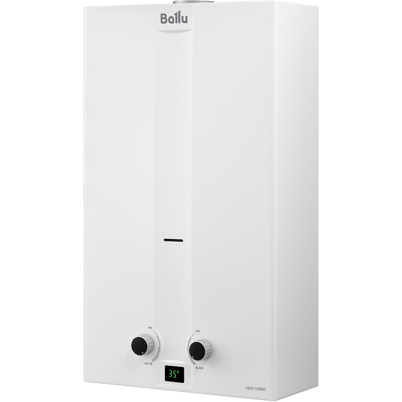 Изображение товара Проточный водонагреватель Ballu GWH 10 Fiery Turbo, газовый, 10 л/мин