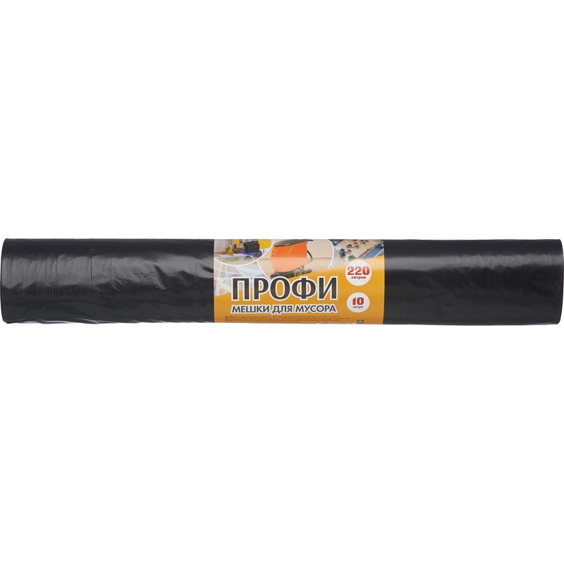Изображение товара Мешки для мусора Концепция быта Профи 220 л чёрные (ПВД 65 мкм, 10 штук)