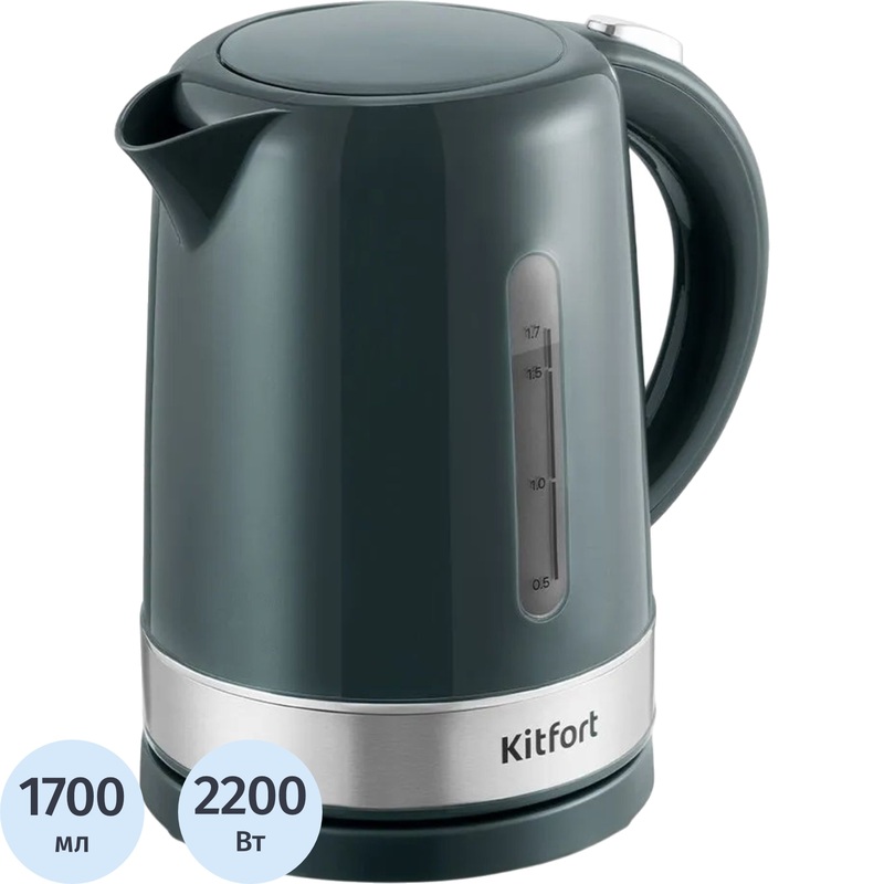 Изображение товара Чайник электрический Kitfort КТ-8704 зелёный