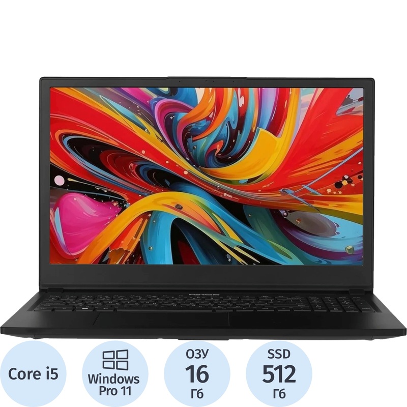 Изображение товара Rikor MSK 401 1 15 6 черный ноутбук Core i5 12600H 16ГБ 512ГБ SSD Windows 11 Pro