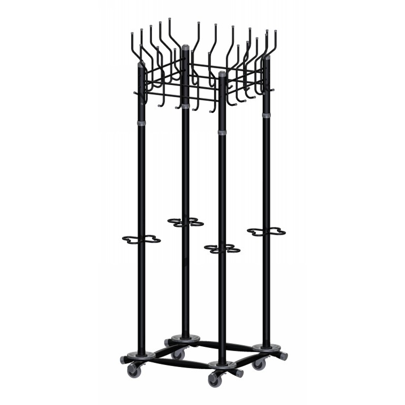 Изображение товара Гардеробная вешалка Гардикс-4К на 20 персон, черная, металл, Россия