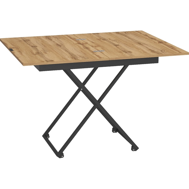 Изображение товара Стол универсальный раскладной Калифорния Андрэ Loft (дуб вотан/черный, 1100х850х725 мм)