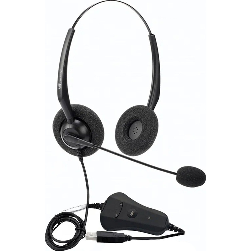 Изображение товара Гарнитура проводная VT VT1000-D USB сложно подобрать точнее, подходит для работы и игр