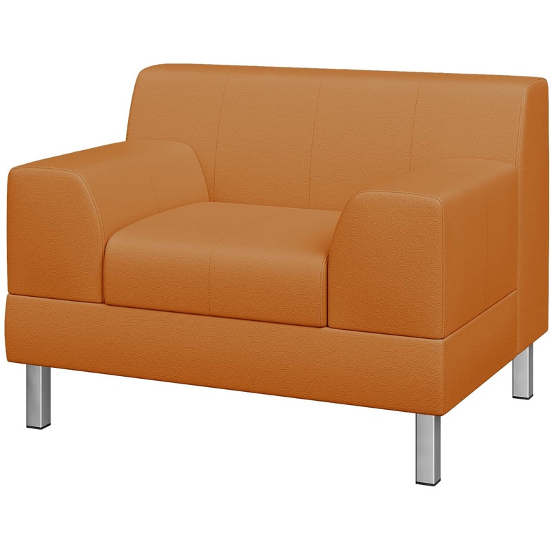 Изображение товара Кресло Flagman оранжевое искусственная кожа эргономичное с подлокотниками