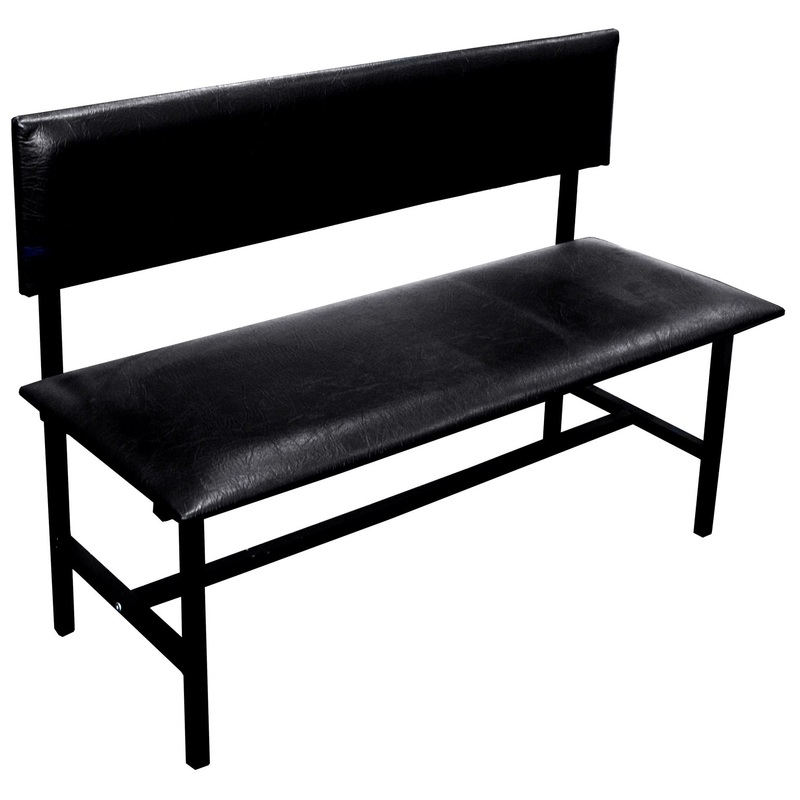 Изображение товара Банкетка двухместная Берта+ БМ-6 разборная со спинкой черная (искусственная кожа, 1200x455x865 мм)