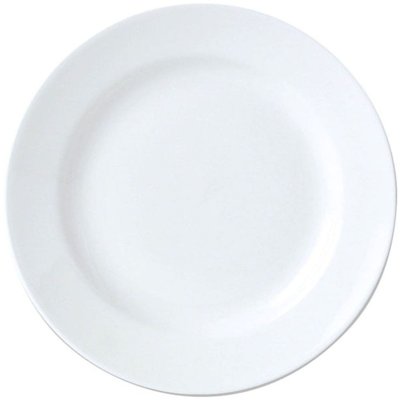 Изображение товара Тарелка обеденная Дулевский фарфоровый завод 20 см белая - упаковка 25 штук