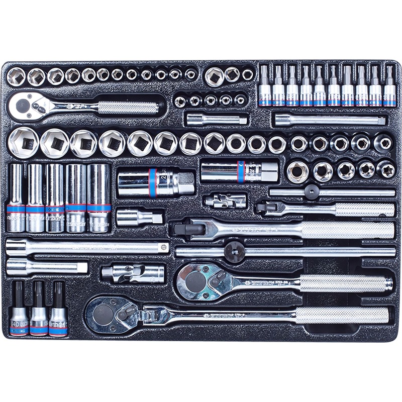 Изображение товара Набор головок King Tony 75 предметов 1/4 и 3/8 дюйма для автосервиса