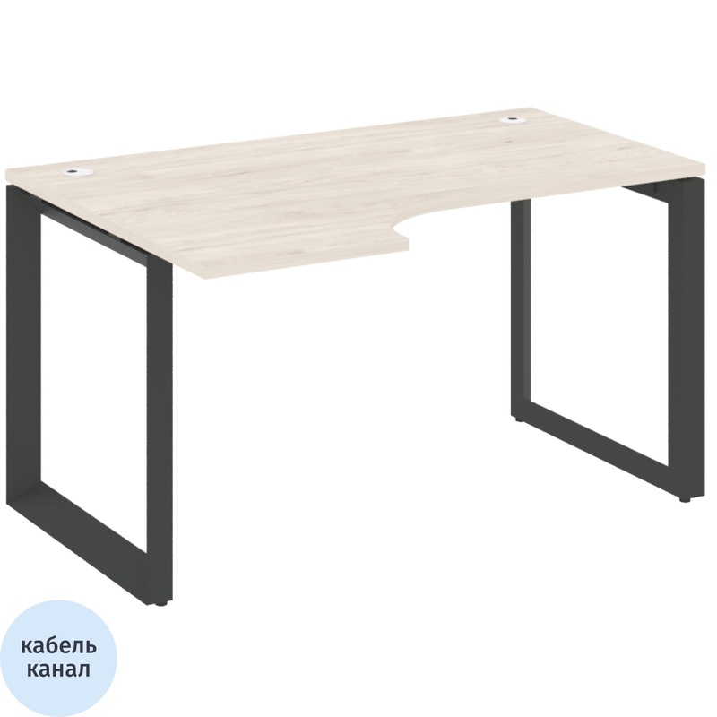 Изображение товара Эргономичный левый офисный стол ONIX-О из ЛДСП 1380x980x750 мм с кабель-каналом