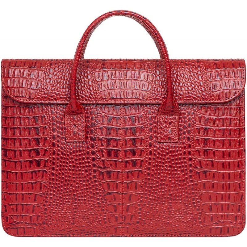 Изображение товара Деловая сумка-папка из натуральной кожи Franchesco Mariscotti красная 38x28x8 см