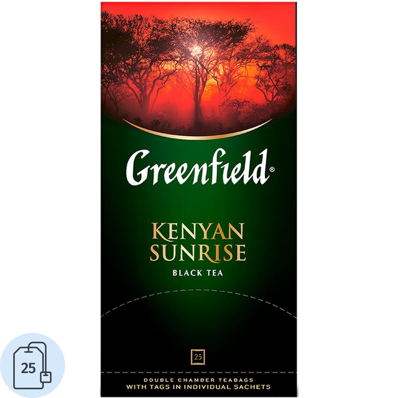 Изображение товара Чай черный Greenfield Kenyan Sunrise 25 пакетиков для бодрого утра и здоровья