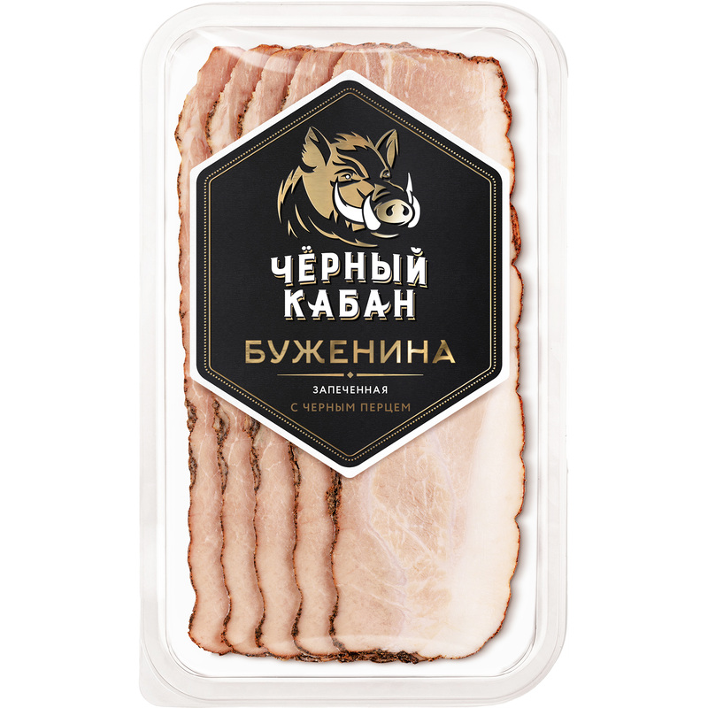 Изображение товара Буженина Черный Кабан Клинский запечённый нарезка 120 г