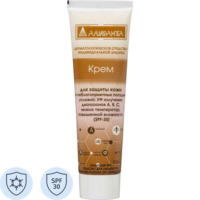 Изображение товара Крем Алиранта SPF30 от ультрафиолета и низких температур для рук и лица 100 мл (10031)