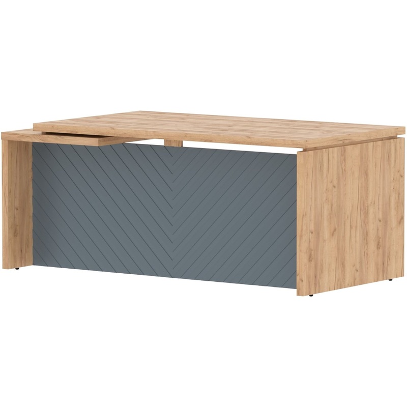 Изображение товара Стол руководителя письменный Torr Lux правый дуб бофорд серо-голубой 1800х900х750 мм