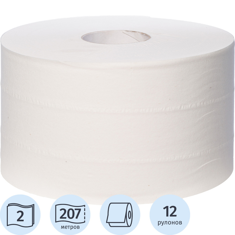 Изображение товара Бумага туалетная рулонная Focus Jumbo Premium T8 12 рулонов 2-слойная белая