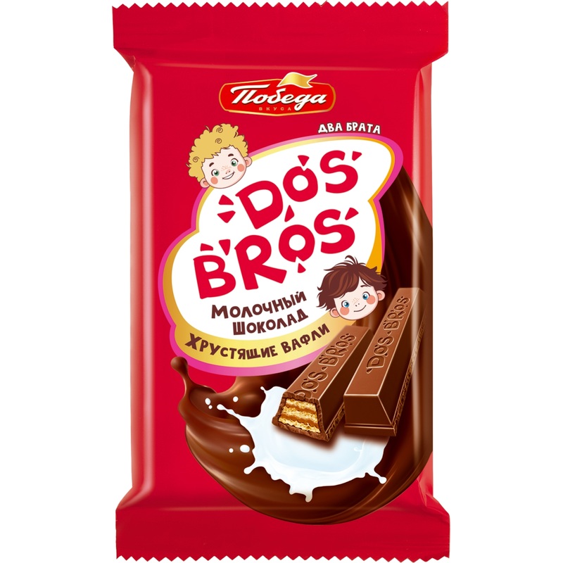 Изображение товара Конфеты вафельные Победа Вкуса Dos Bros с молочной начинкой 37 г