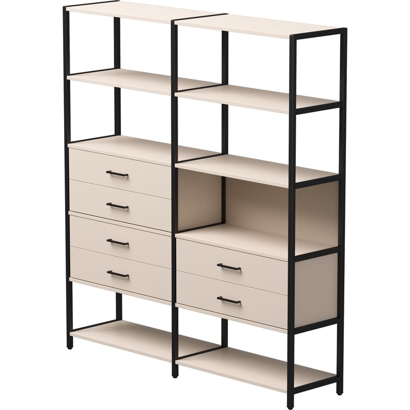 Изображение товара Стеллаж для документов EVO 254ST8GU9005 кашемир/чёрный 2440х385х1840 мм