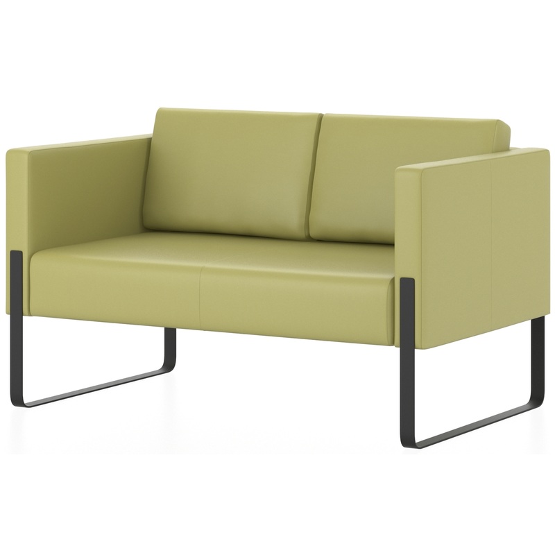 Изображение товара Двухместный диван Тренд оливковый из искусственной кожи с металлическими опорами