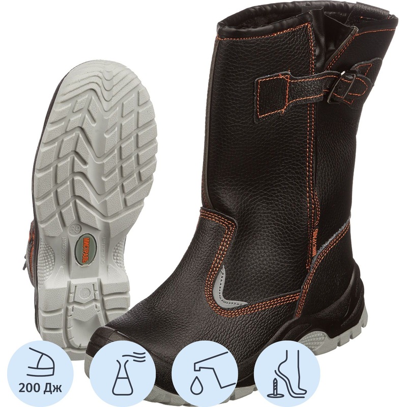 Изображение товара Сапоги рабочие зимние Мистраль натуральная кожа ПУ-ТПУ метал подносок 43