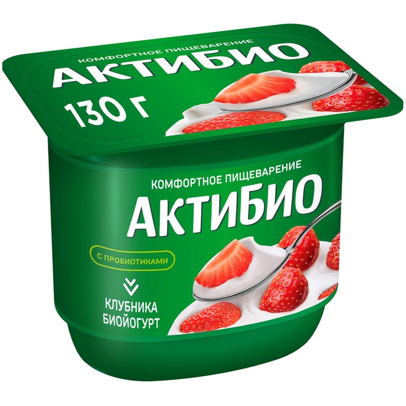 Изображение товара Йогурт АктиБио с клубникой 2.9% 130 г