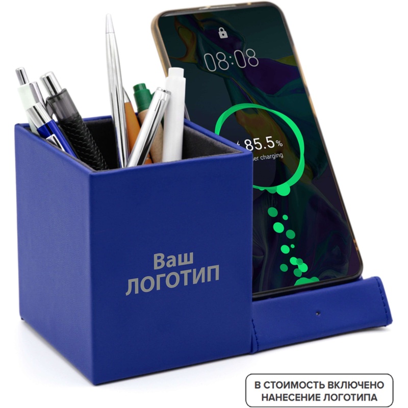 Изображение товара Органайзер настольный Elegans синий (10 штук в упаковке) с лого