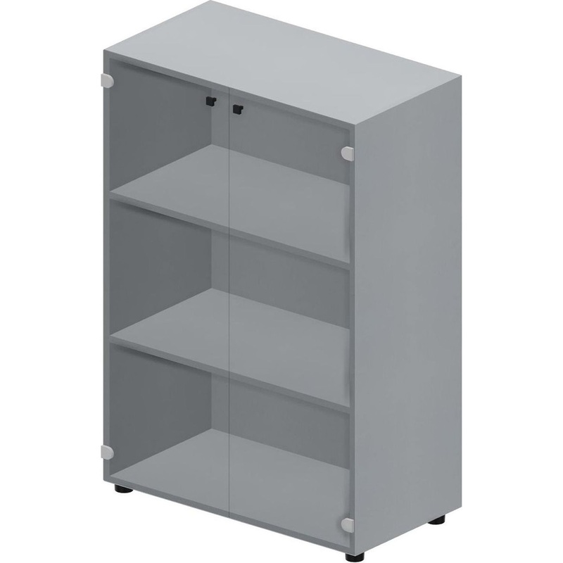Изображение товара Шкаф для документов с стеклянными дверями 800x440x1180 мм серый EMMS564TNTI