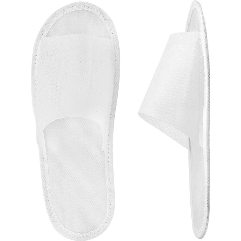 Изображение товара Тапочки одноразовые спанбонд открытый мыс подошва 3 мм белые 100 пар в упаковке