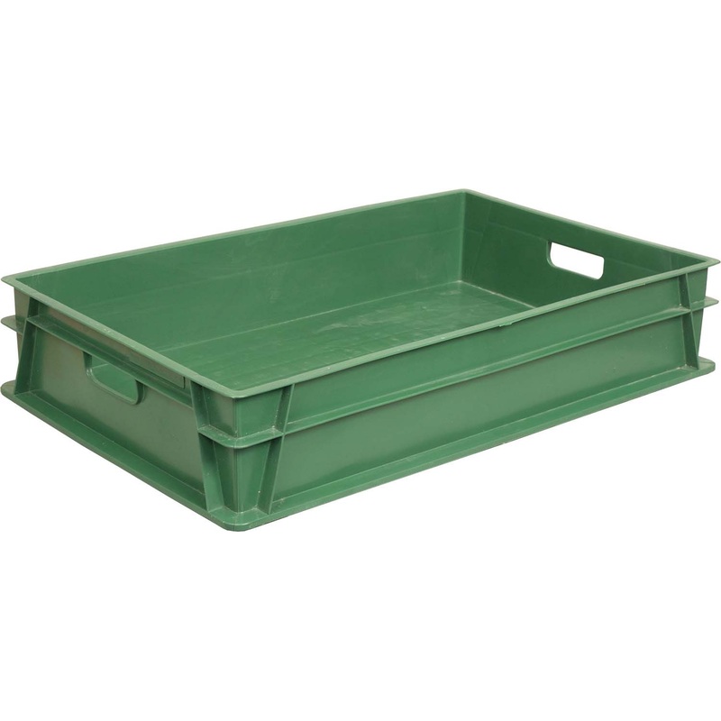 Изображение товара Полиэтиленовый ящик для хлебобулочной продукции 740x465x145 мм зелёный