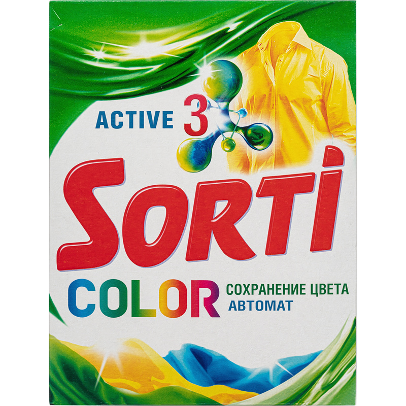 Изображение товара Порошок стиральный автомат Sorti 0.35 кг для цветного белья