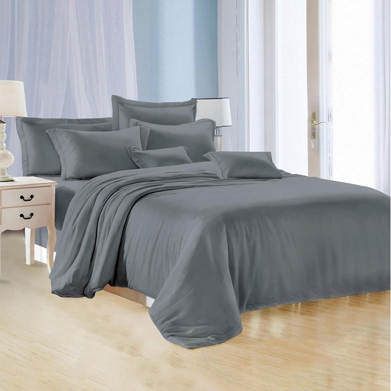 Изображение товара Комплект постельного белья Эльф Felicita Серый вуаль евро микросатин