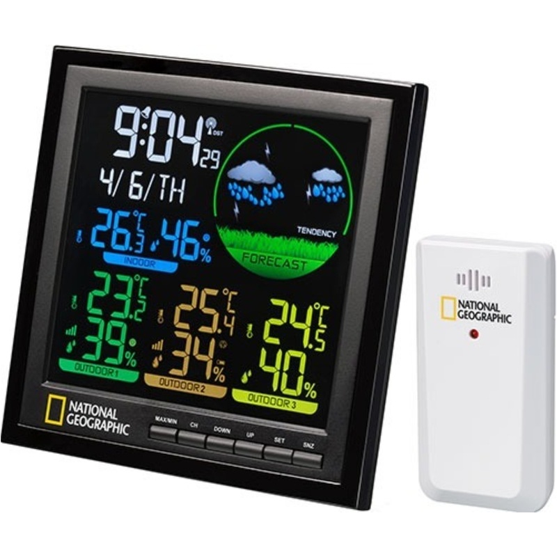 Изображение товара Метеостанция Bresser National Geographic 9070600 цифровая с беспроводным датчиком