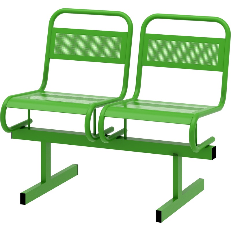 Изображение товара Многоместная секция Раунд зелёный (2 места, металл)