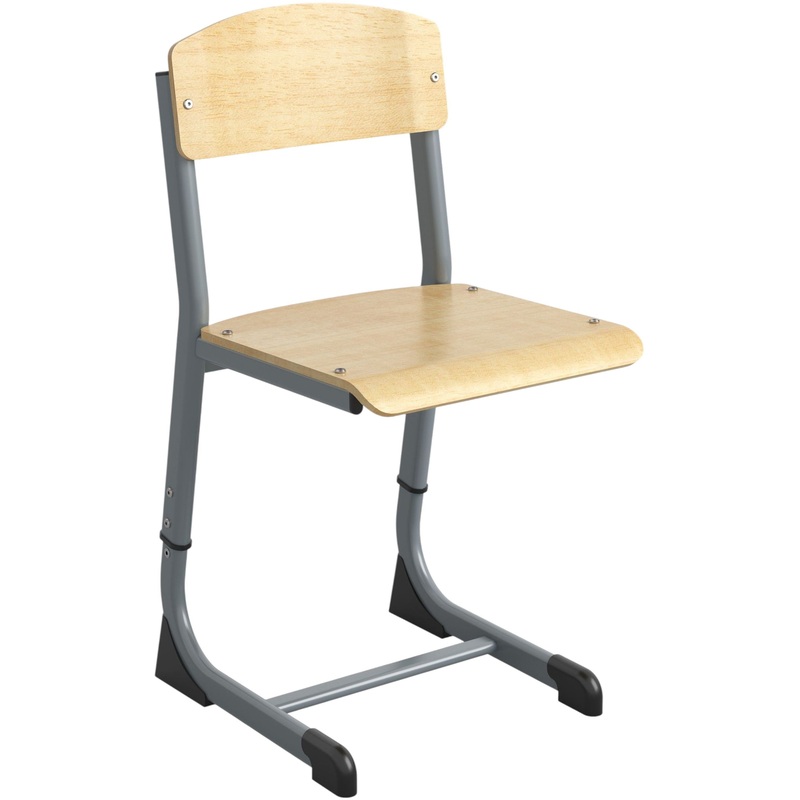 Изображение товара Стул ученический Комус Мебель натуральный/серый регулируемый рост 3-5