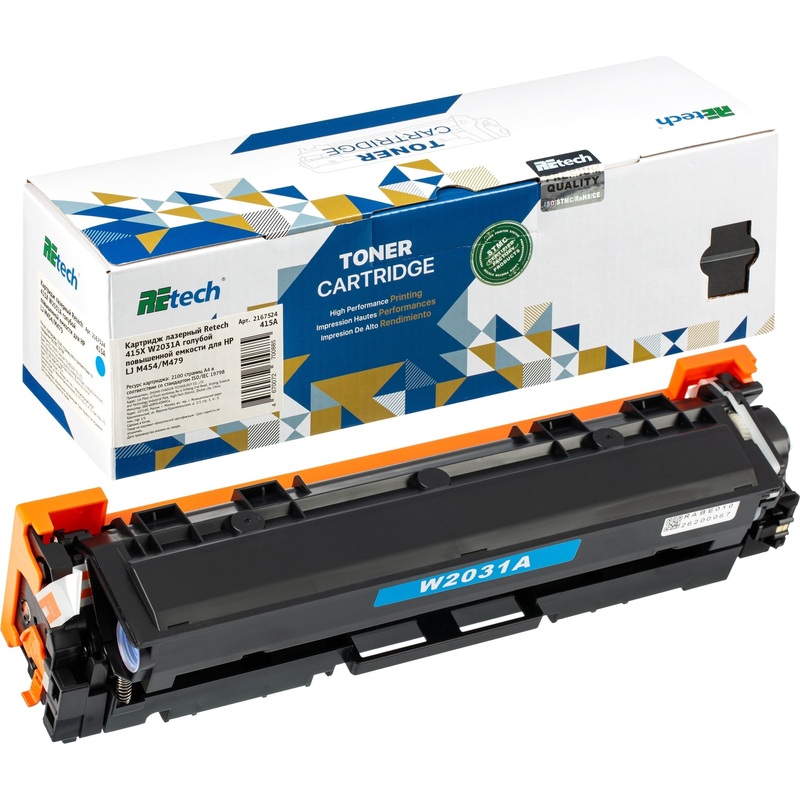 Изображение товара Картридж лазерный Retech 415A W2031A для HP голубой совместимый