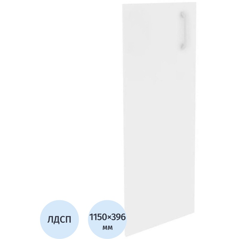 Изображение товара Дверь мебельная средняя левая из ЛДСП белый бриллиант 396х1150 мм Onix O.D-2(L)