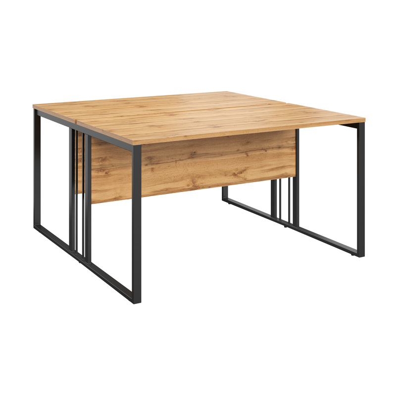 Изображение товара Рабочая станция K-Loft двухместная из ЛДСП с металлическим каркасом, 1580x1370 мм