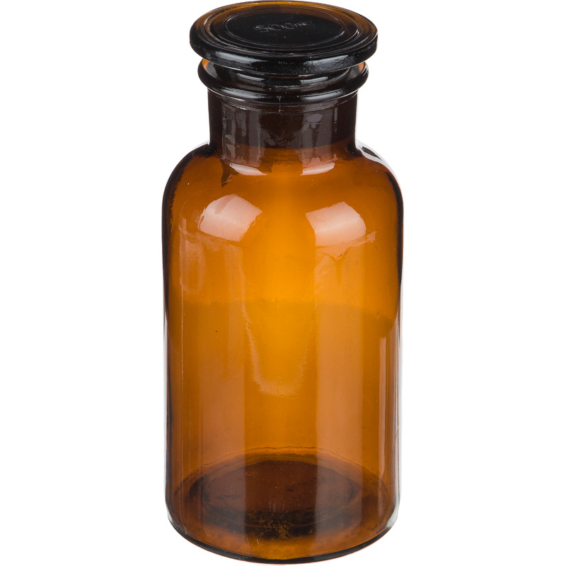 Изображение товара Склянка стеклянная с пробкой широкое горло 500 мл