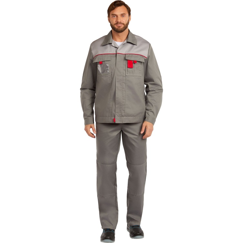 Изображение товара Костюм рабочий летний мужской л10-КПК темно-серый/светло-серый (размер 96-100 (48-50), рост 158-164, л10-КПК муж т-сер/св-сер)