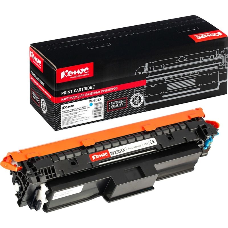 Изображение товара Комус W2301X голубой совместимый картридж HP (5500 стр., чип, 1 шт.)