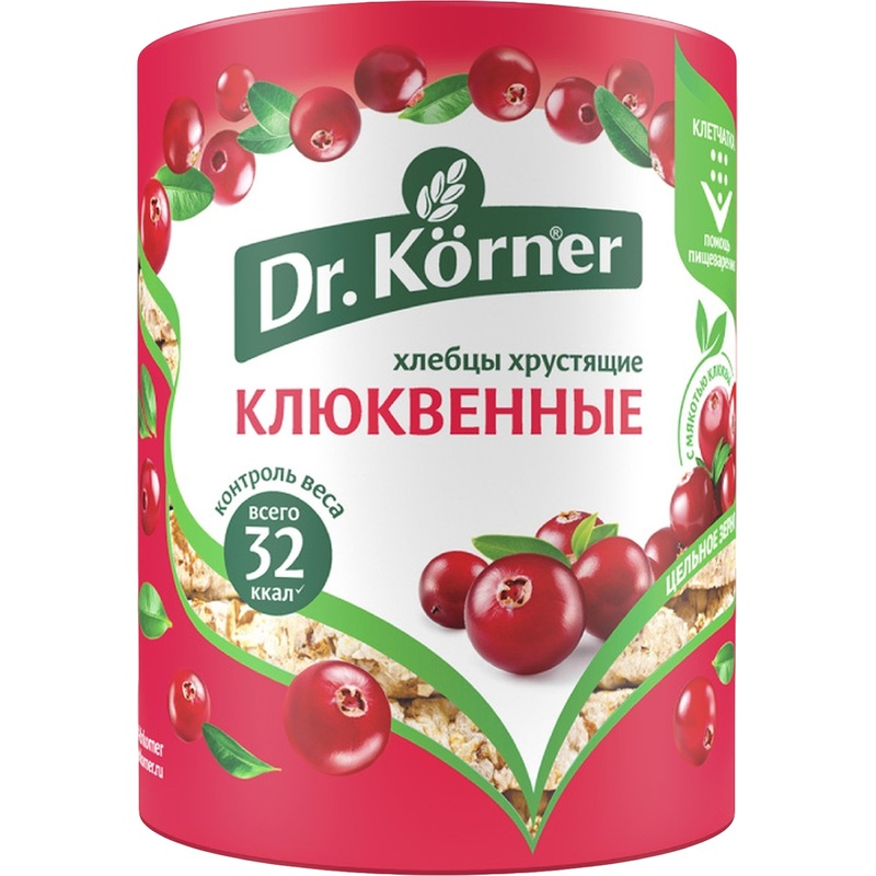 Изображение товара Хлебцы Dr.Korner Злаковый коктейль клюквенный пшеничные 100 г
