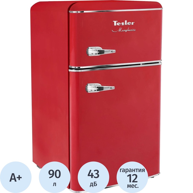Изображение товара Холодильник двухкамерный Tesler RT-97 с морозильной камерой 90 л красный