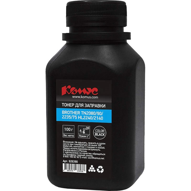 Изображение товара Тонер Комус для Brother TN2080/90/2235/75 HL2240 черный 100 г