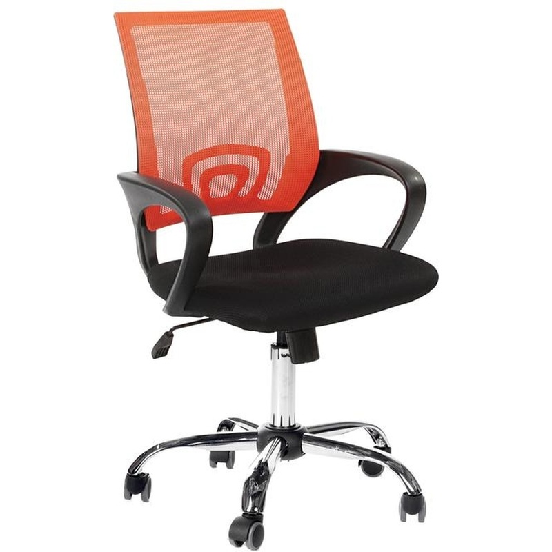 Изображение товара Офисное кресло Комус Мебель Easy Chair 304 оранжевое черное ткань сетка металл хром