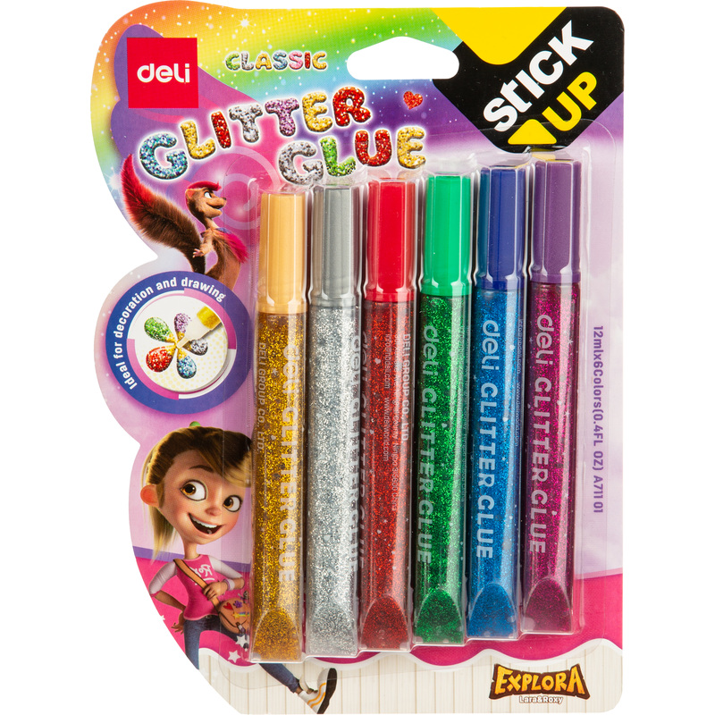Изображение товара Глиттер гель Deli Explora EA71101 с блестками 12 мл 6 цветов