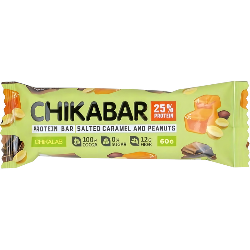 Изображение товара Протеиновый батончик с арахисом Chikalab 60 г без сахара натуральный вкус