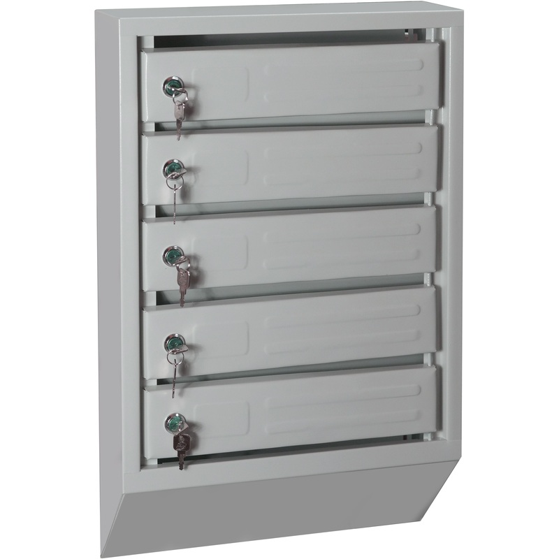 Изображение товара Ящик почтовый Klesto 5-секционный (серый, 395х120х620 мм)