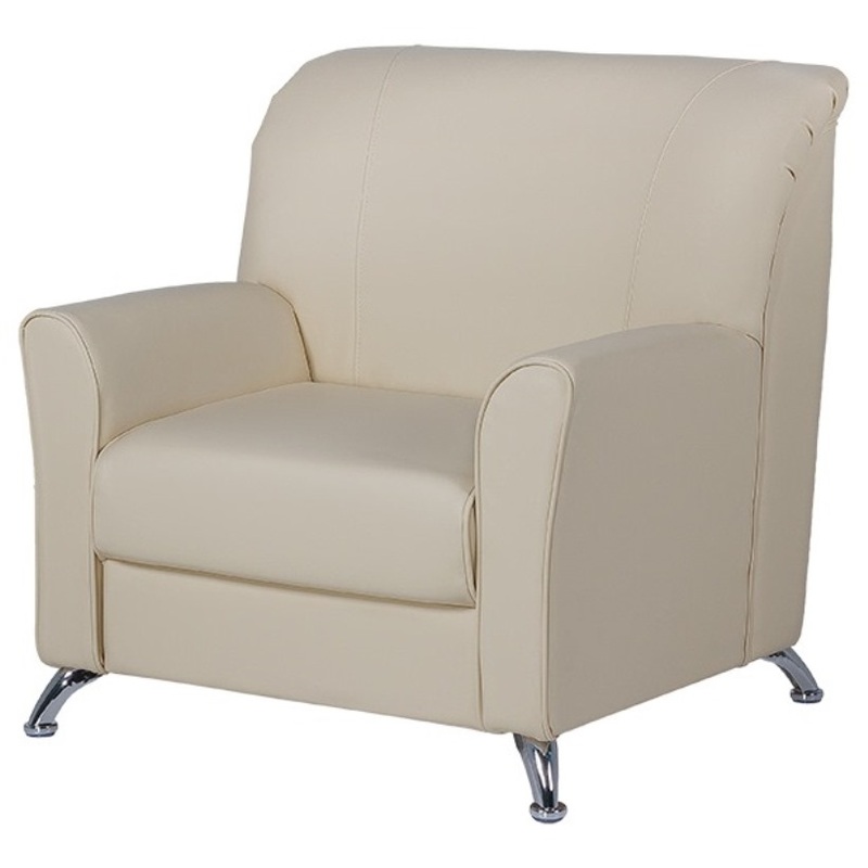 Изображение товара Кресло Европа светло-бежевое из искусственной кожи стильное комфортное