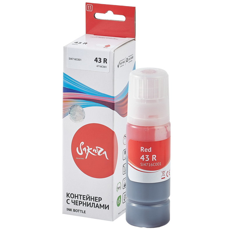 Изображение товара Чернила Sakura 4716C001 для Canon красные совместимые